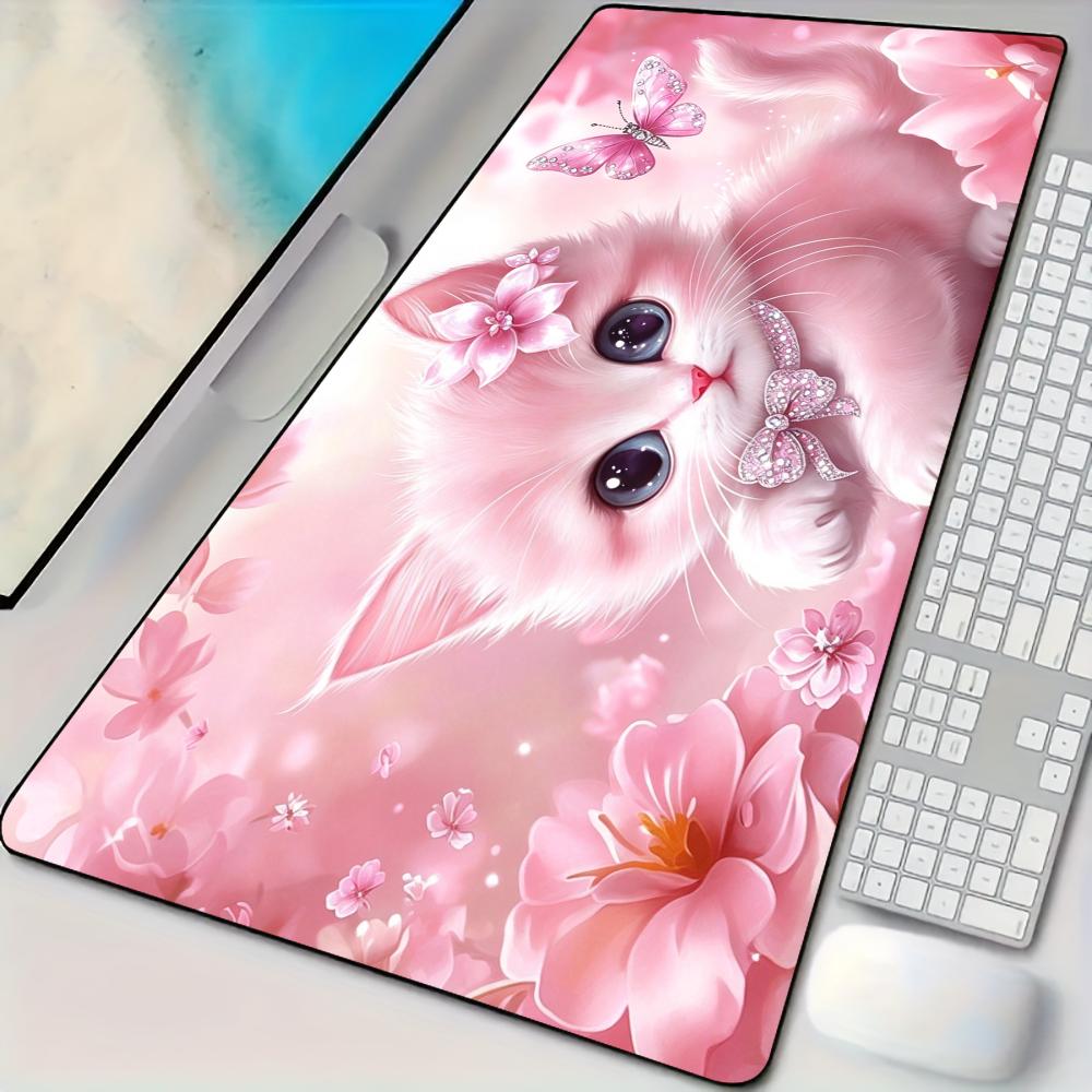 Pc Gaming Pink - Dreamy Pink Kitty Mouse Pad Desk